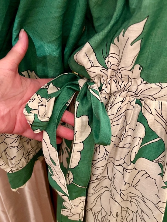 NWT Entro Green Ivory Floral Button Up Meadow Collared Midi Dress Size 1X 1XL - Picture 5 of 5